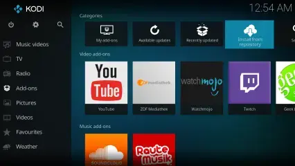 Kodi Add-ons browser interface